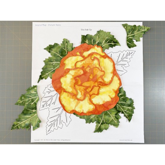 Blazing Begonia Pre-Fused, Laser Cut Applique Kit